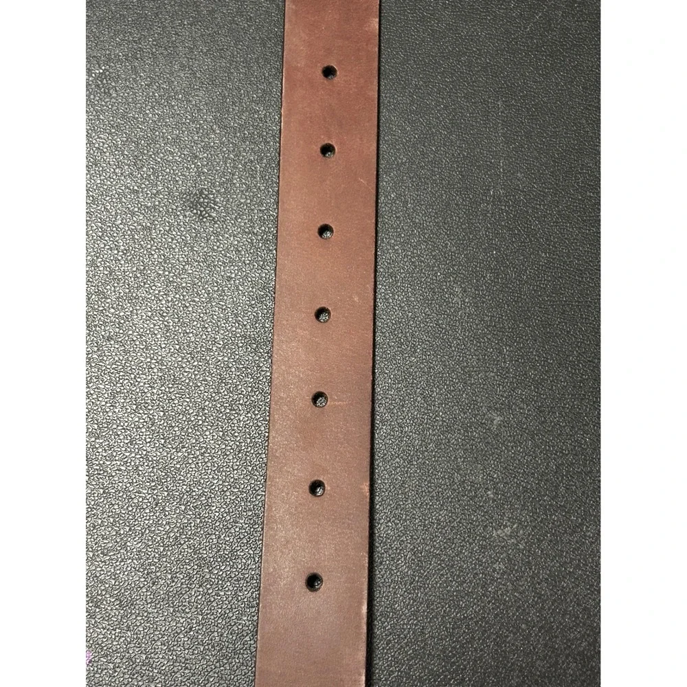 New Frye Brown Leather Belt Medium Covered Buckle Lacing DC1387-200 - AC